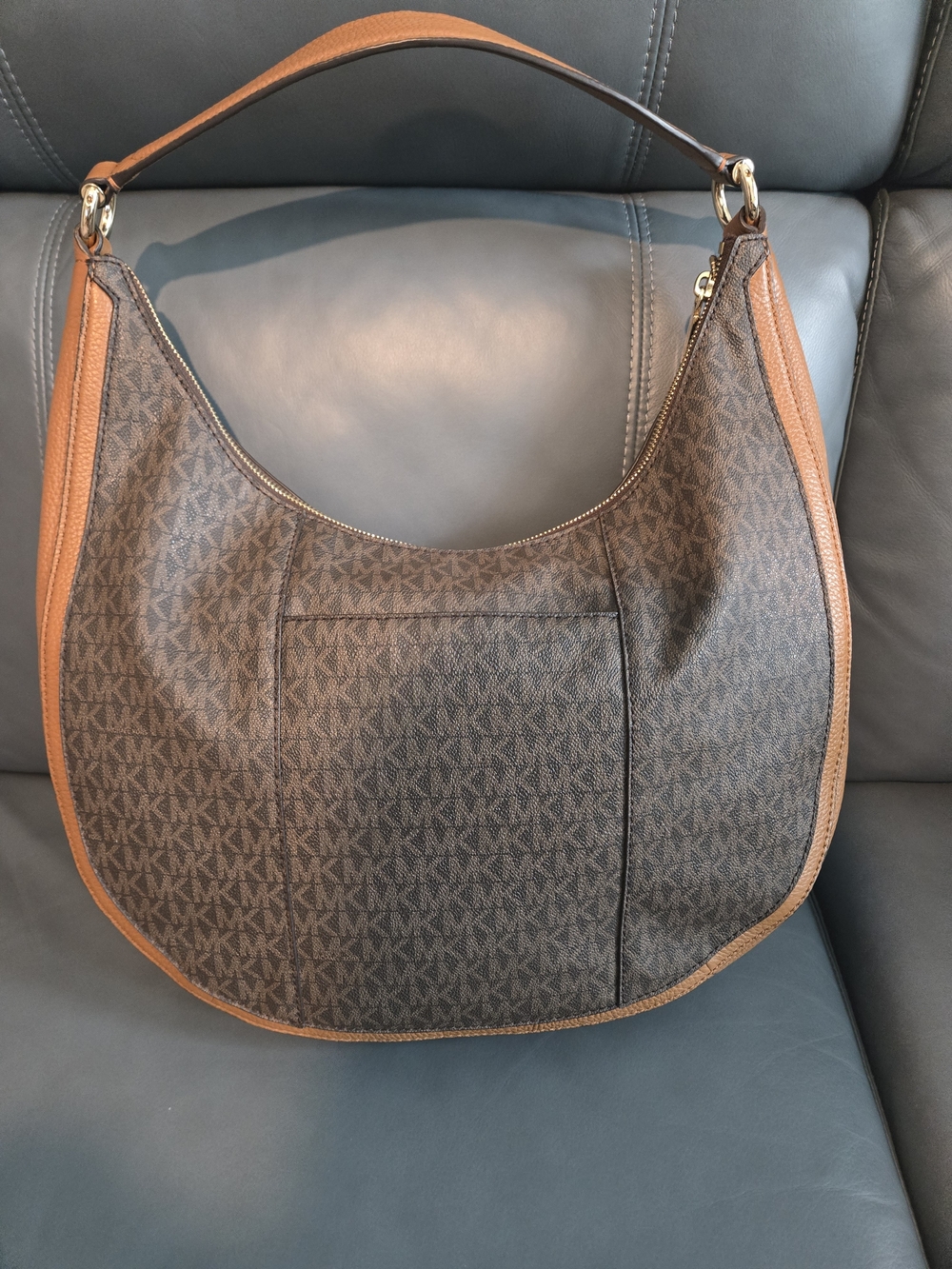 Michael Kors Large Slouchy Brown Signature Hobo Bag Mk Signature - Picture 3 of 9